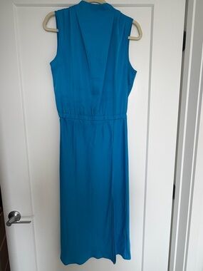 Sleeveless Teal Blue Midi Dress - Elegant Everyday Style